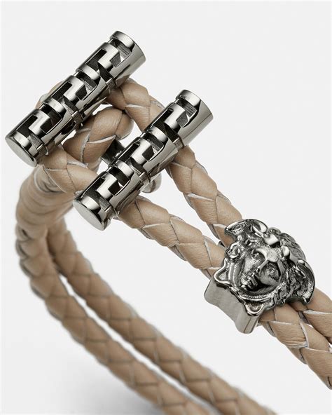 mens versace bracelet|versace medusa braided leather bracelet.